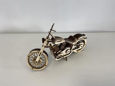 US Big Block Motorcycle als 3D Holzmodell - Seitenansicht